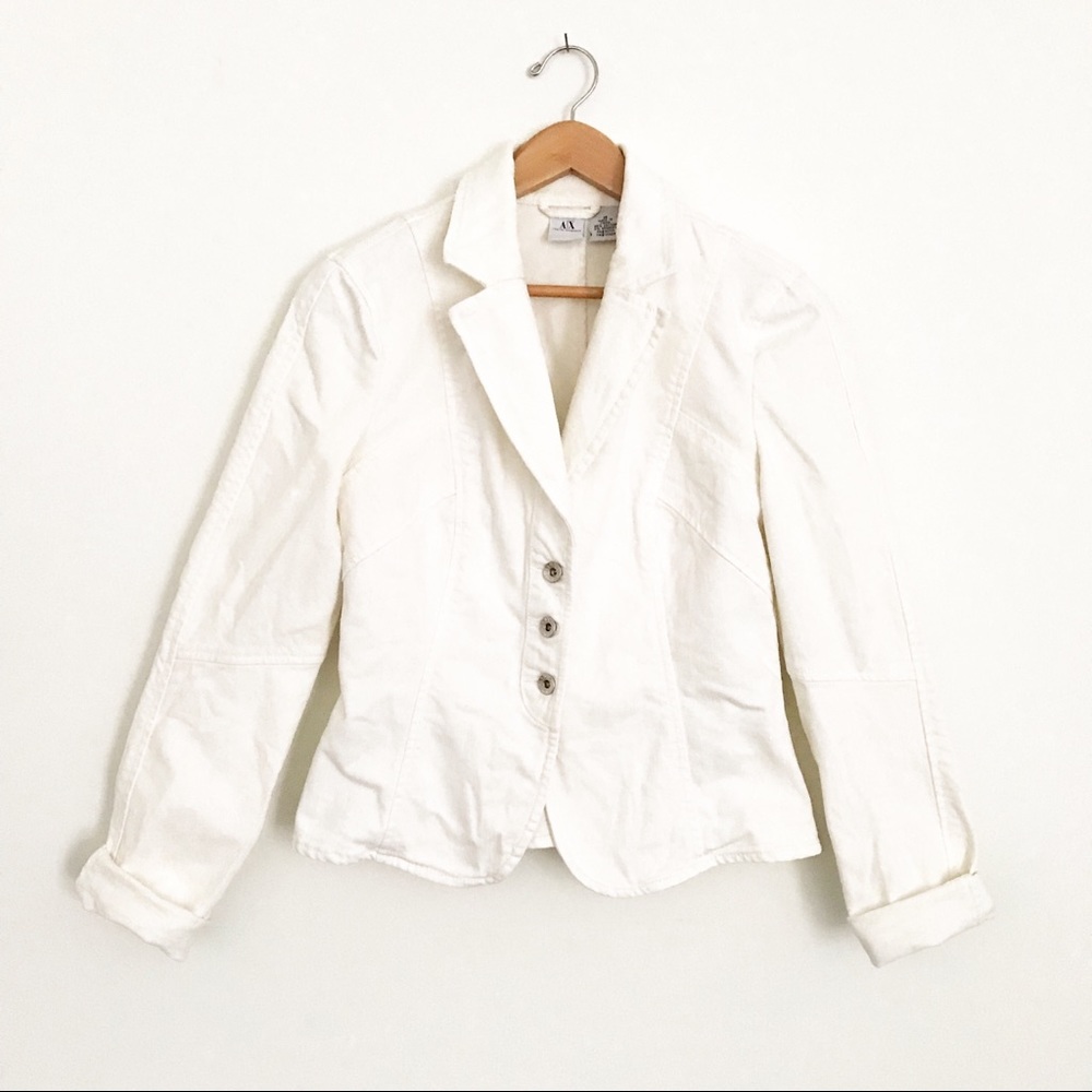 Armani Exchange White Denim Jacket